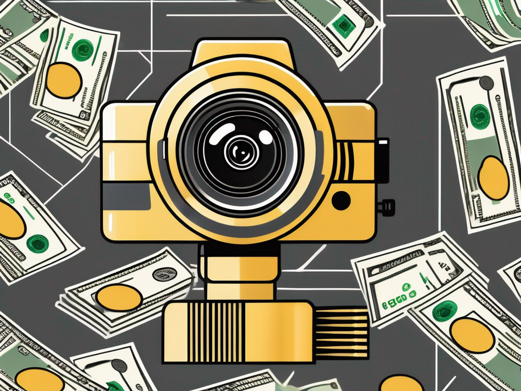 A security camera focused on a stack of money