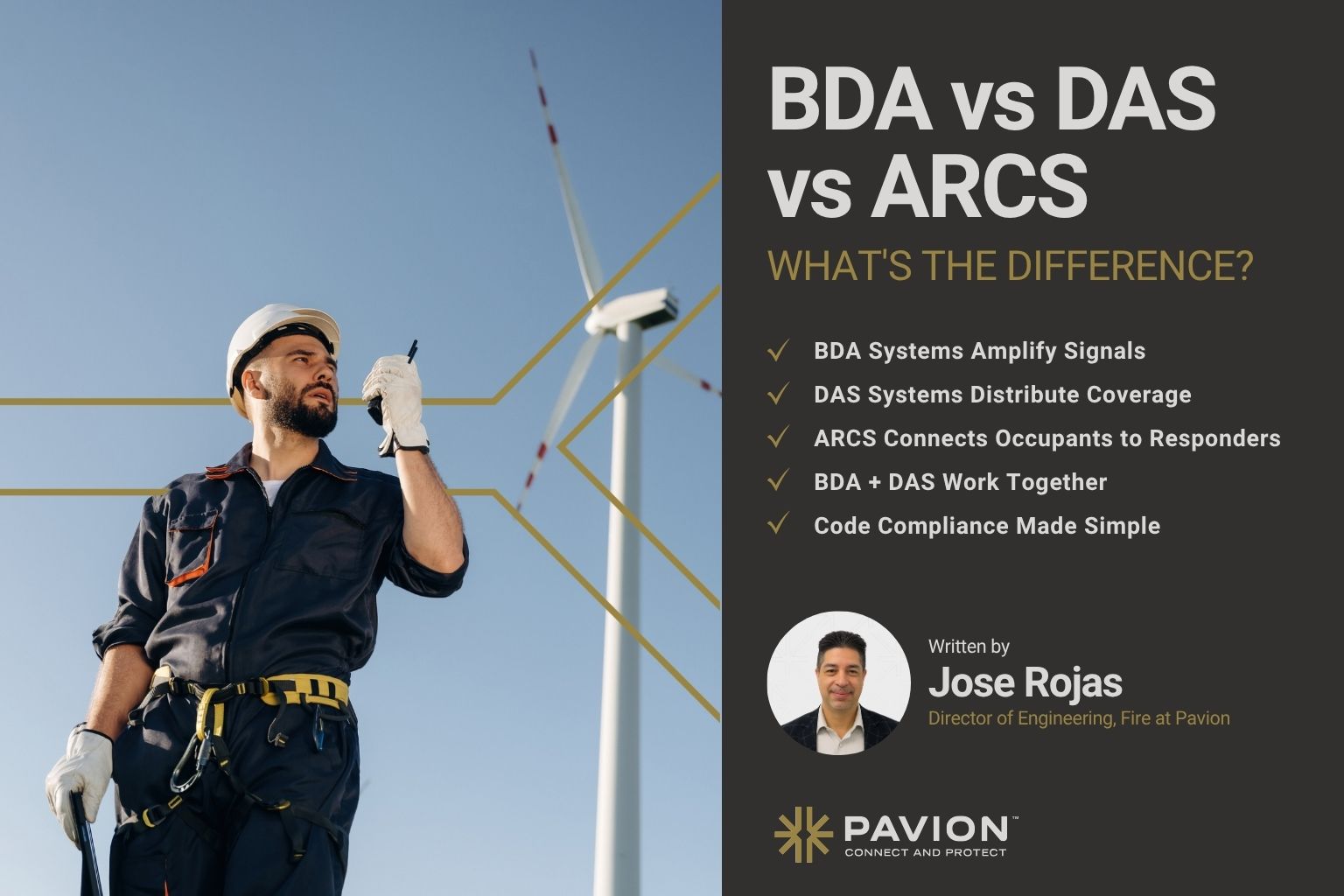 Engineer discussing communication systems differences