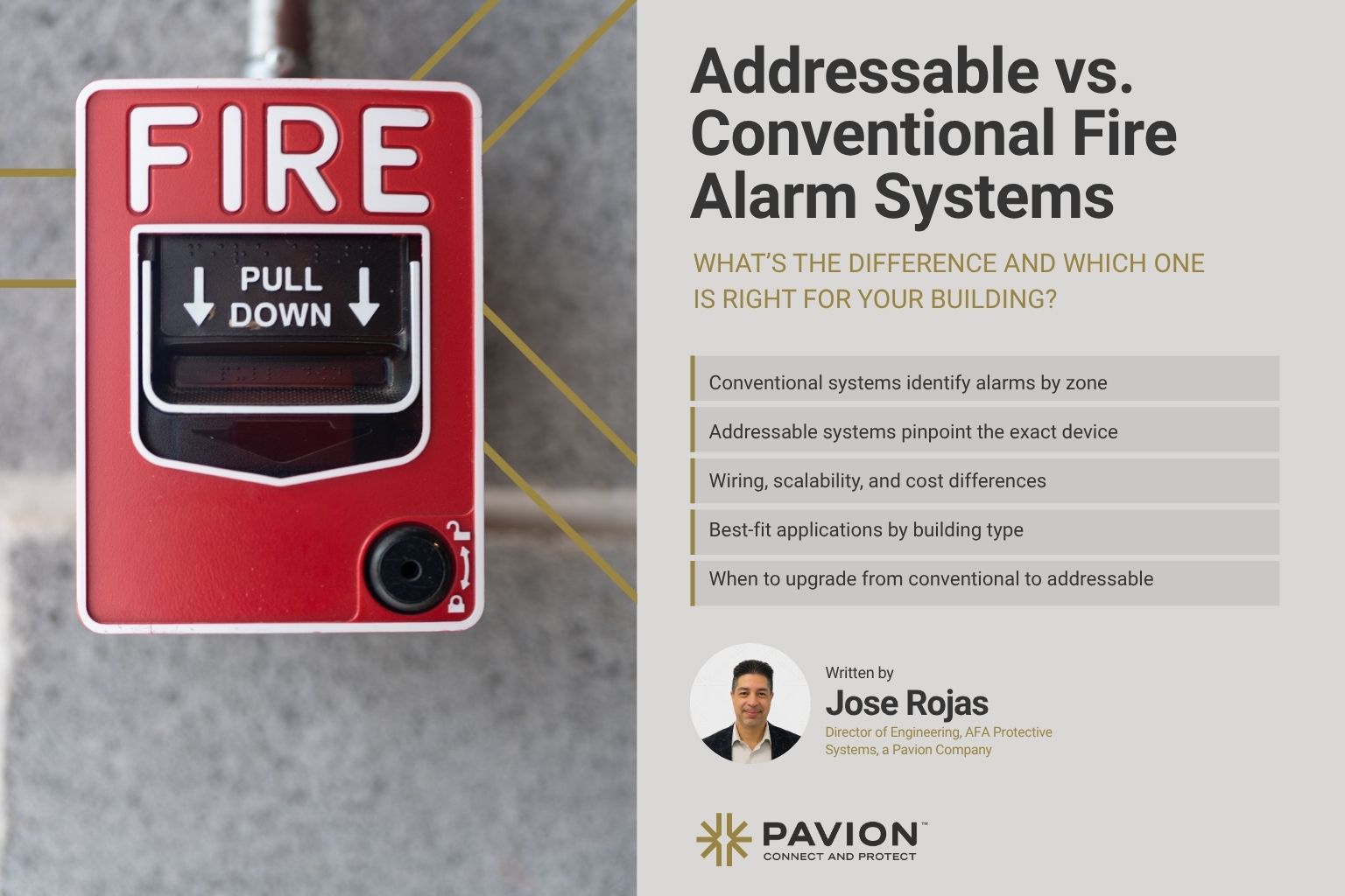 Fire alarm system comparison infographic