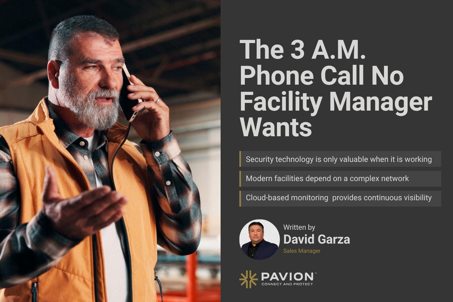 Man on phone discussing facility management