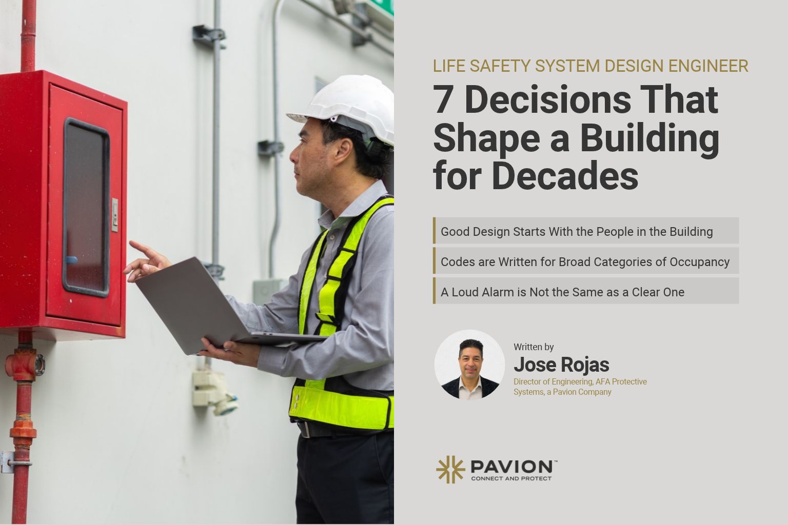 Engineer discussing life safety systems