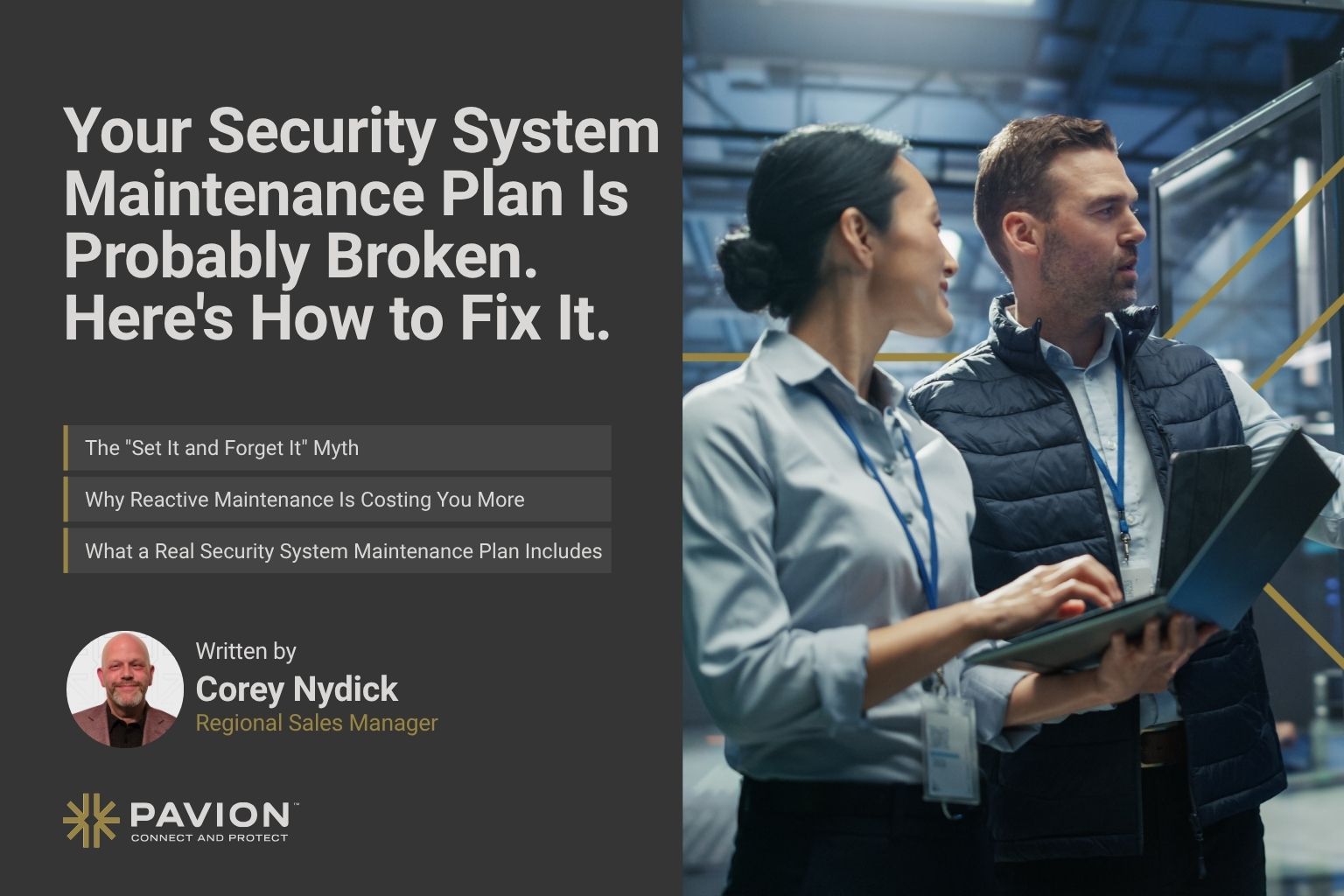 Security system maintenance plan discussion.